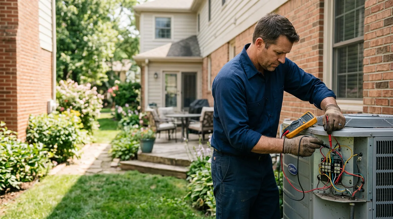 HVAC technician working near North Manchester, IN